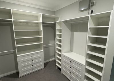 White Melamine Wardrobe with Painted Shaker Drawers